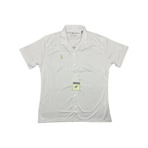 NWTWomen’s Large Horn Legend Bamboo Charcoal Performance Polo Shirt Gray Striped